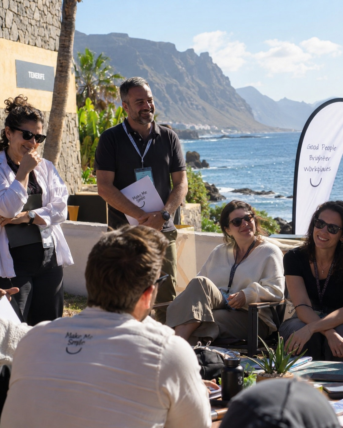 Réunion de jour pendant un séminaire Make Me Smile à Tenerife